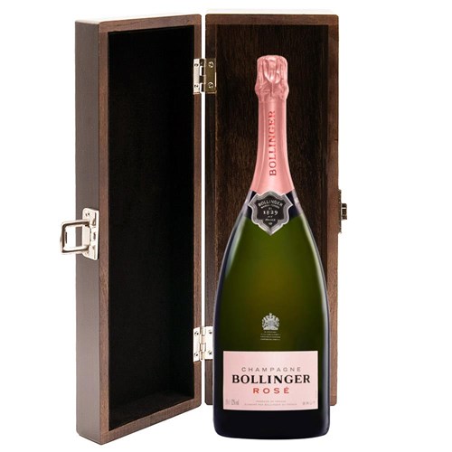 Magnum of Bollinger Rose Champagne 1.5L in Elm Wood Gift Box